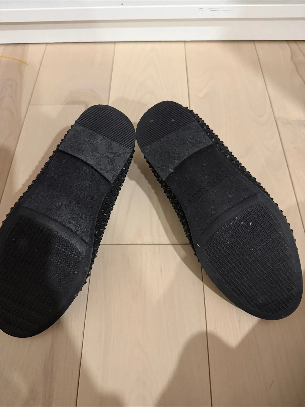 Steve Madden Black Studded Slip-On Loafers